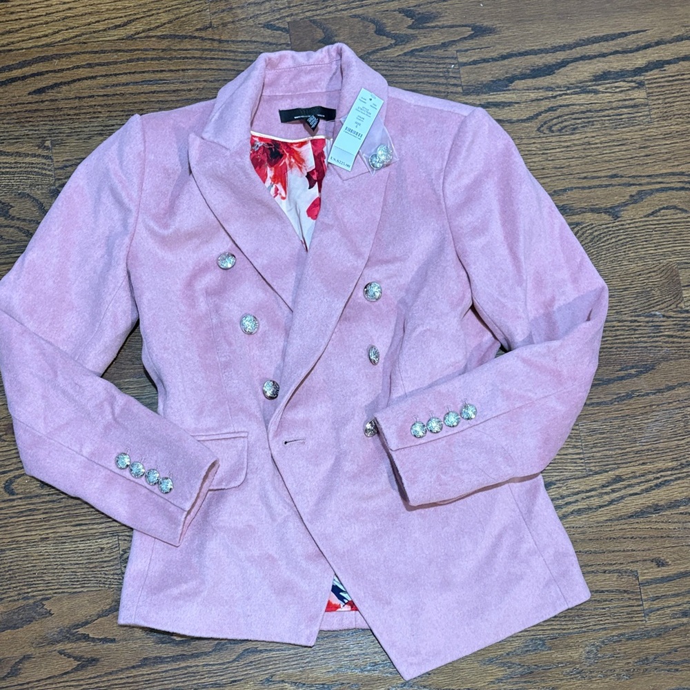 White House Black Market Pink Double-Breasted Blazer